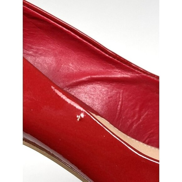ARTURO CHIANG Womens US 8M Red Patent Leather Platform Round Toe 5" PUMPS Flaw - Picture 3 of 7
